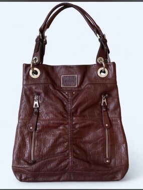 Y2K B. Makowsky brown leather bag